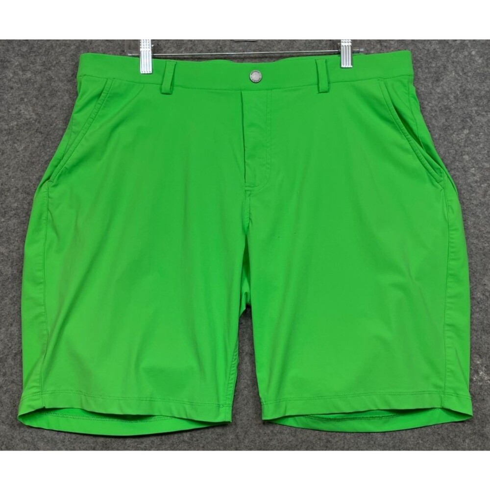 Redvanly Hanover Golf Shorts Mens XL Green Performance Stretch Pull On 9" Inseam